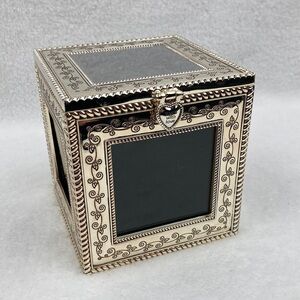Things Remembered Silvertone Photo Cube Keepsake Box 4.25” x 4.0” x 4.0”